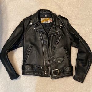 Vintage Schott by NYC- All leather black Motorcycle Jacket